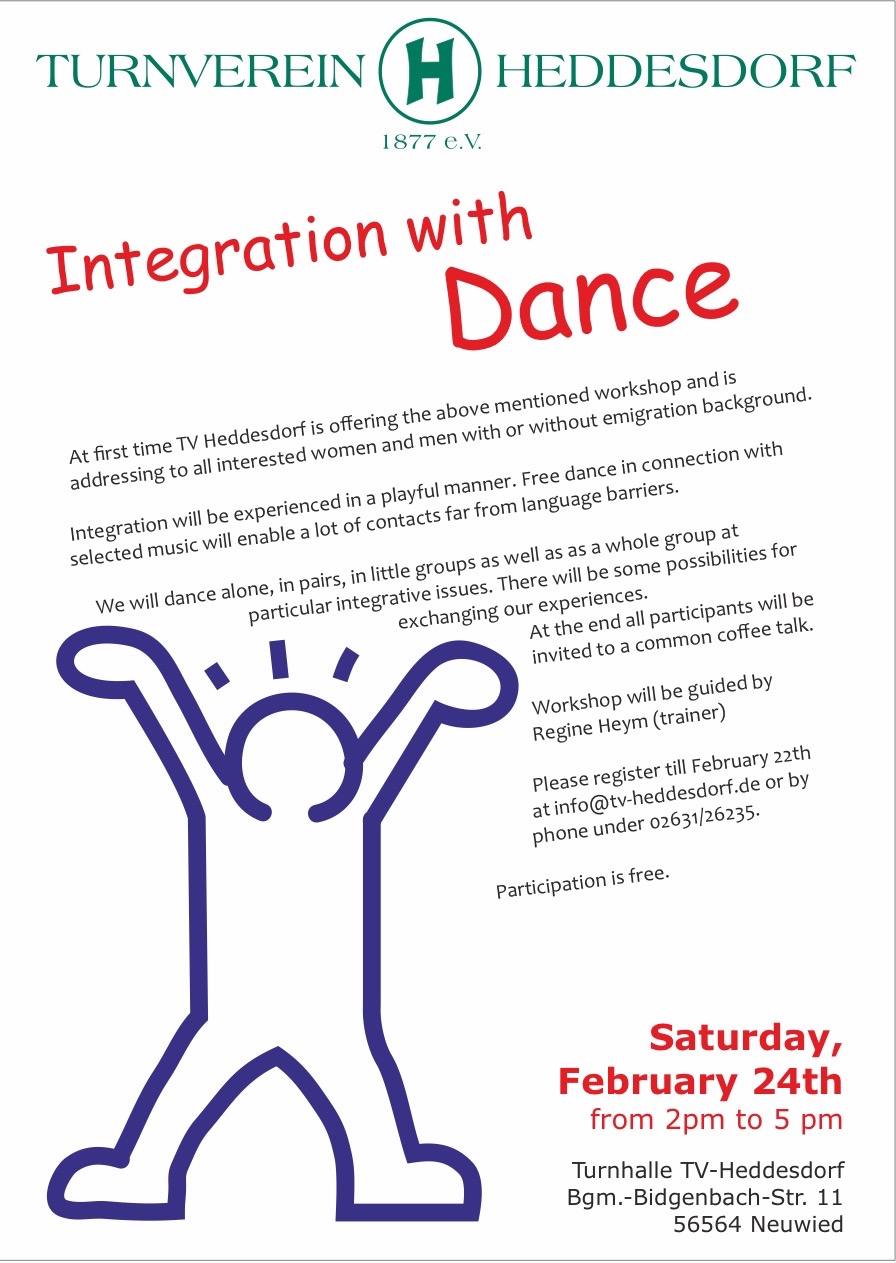 Flyer Tanzworkshop Englisch